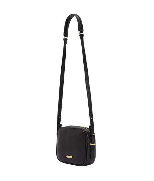 Daphne Leather Crossbody Bag - Black