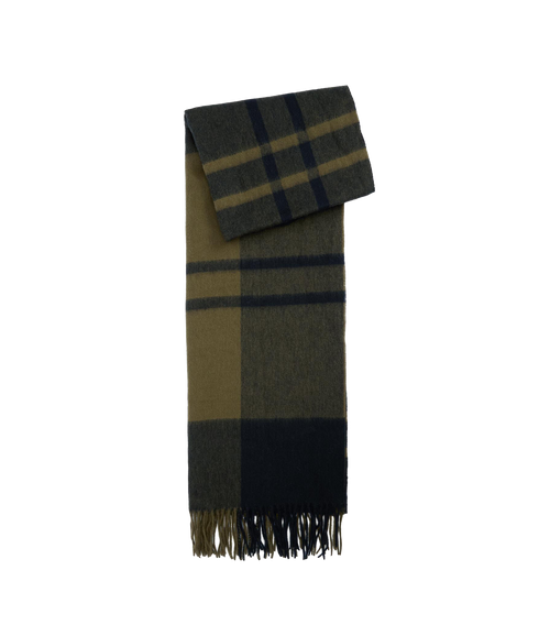 Maxine Tartan Scarf - Black/Olive
