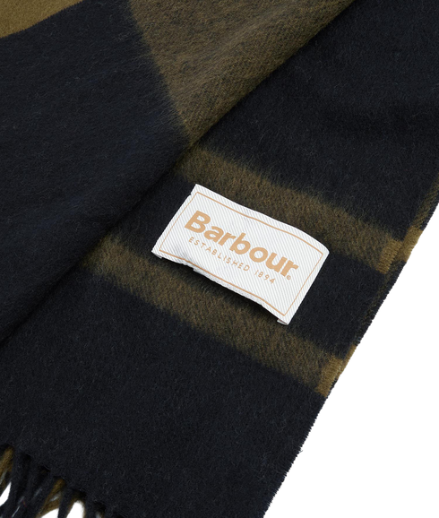 Maxine Tartan Scarf - Black/Olive