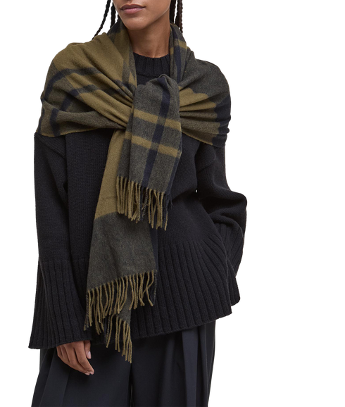 Maxine Tartan Scarf - Black/Olive