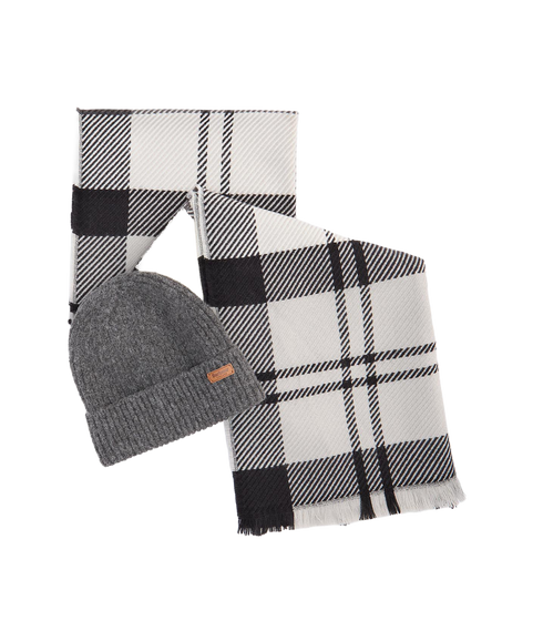 Pendle Beanie & Blair Scarf Gift Set - Monochrome