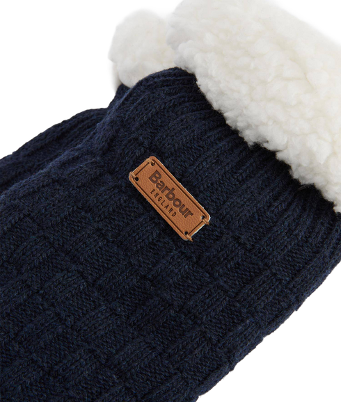 Cable Knit Lounge Socks - Navy