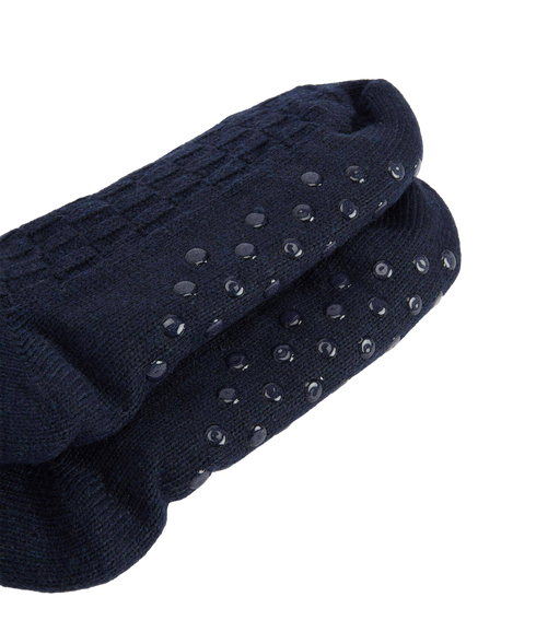 Cable Knit Lounge Socks - Navy