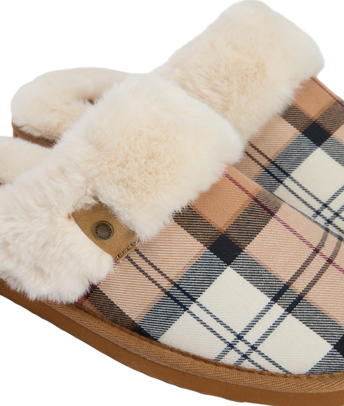 Claudia Tartan Mule Slipper - Hessian Tartan
