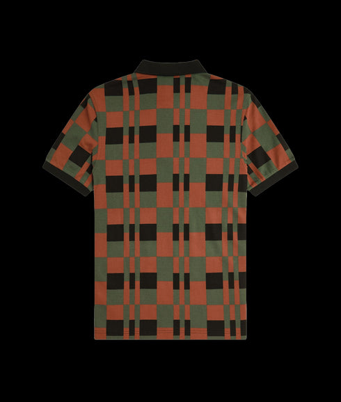 Split Chequerboard Polo Shirt - Multi