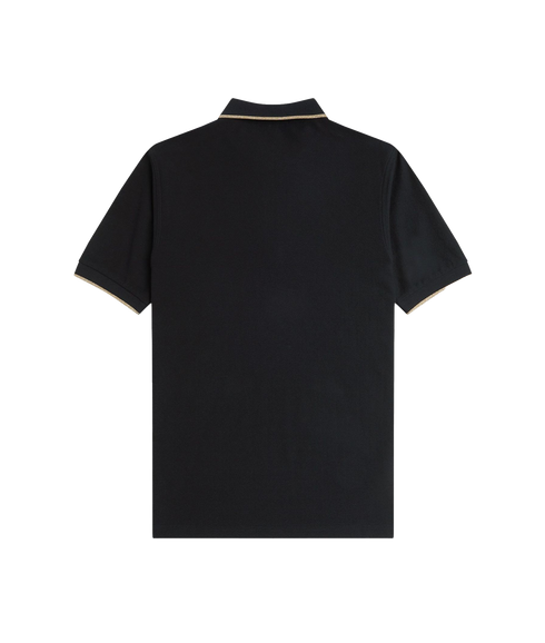 Crepe Piqué Polo Shirt - Black