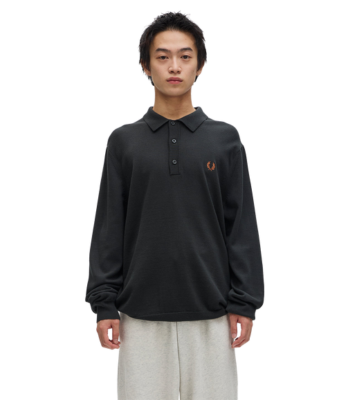 Long Sleeve Knitted Shirt - Green