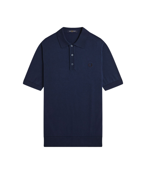 Cotton Knit Polo - Navy