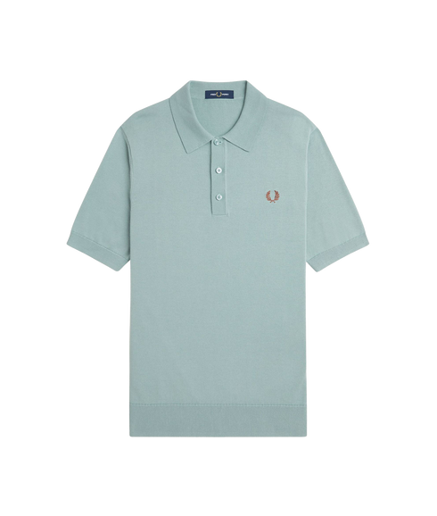 Cotton Knit Polo - Blue