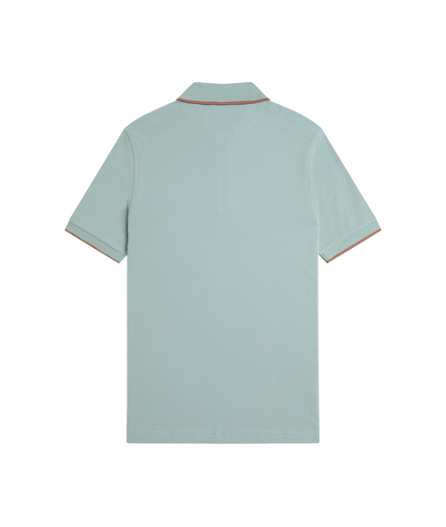 Textured Zip Polo - Blue