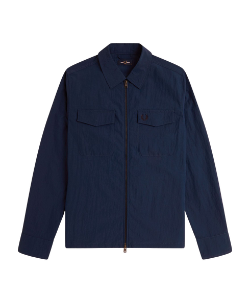 Zip Thru Overshirt - Navy