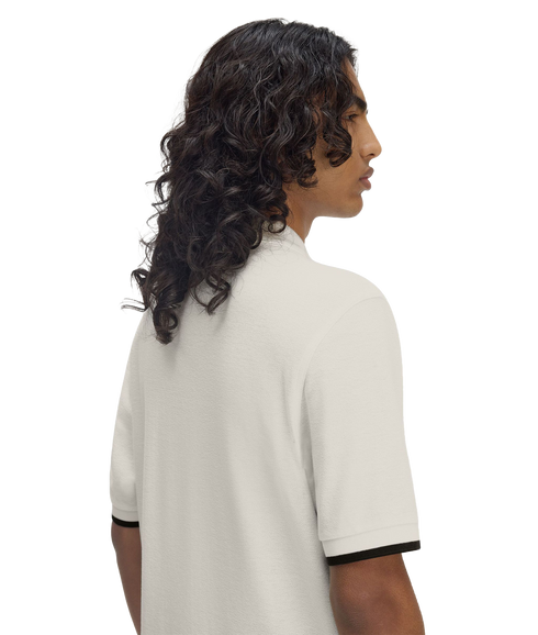 Crepe Pique Polo Shirt - Cream
