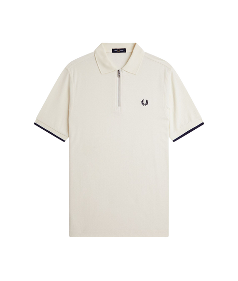 Crepe Pique Polo Shirt - Cream