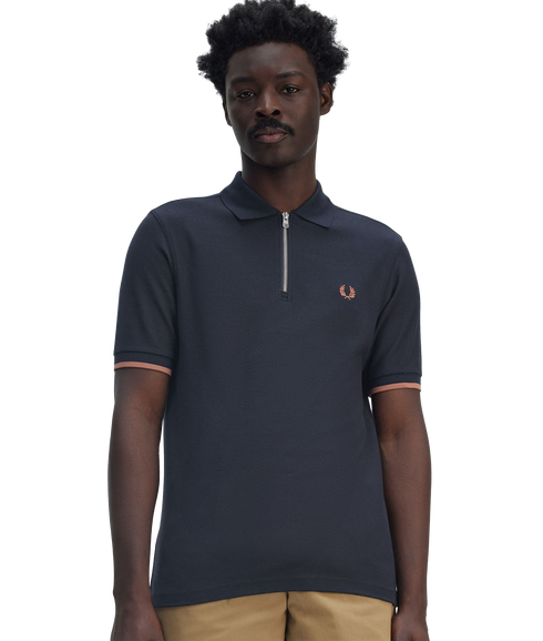 Crepe Pique Tee - Navy