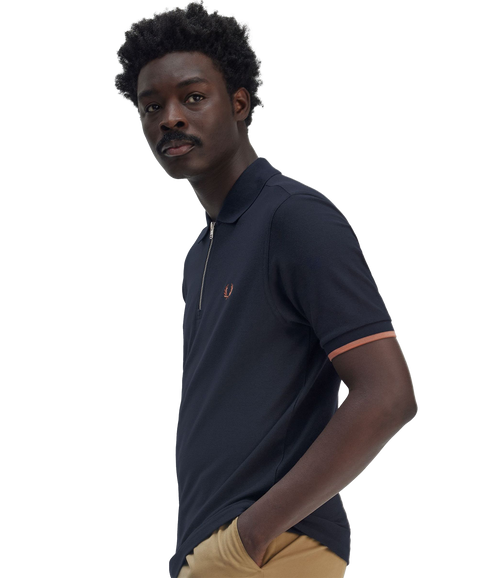 Crepe Pique Tee - Navy