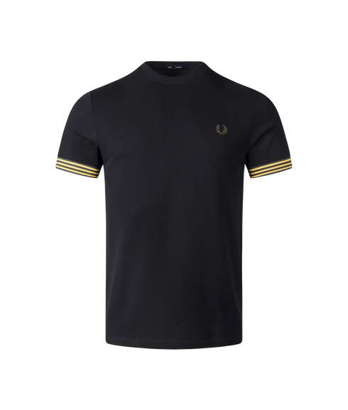 Striped Cuff Tee - Black