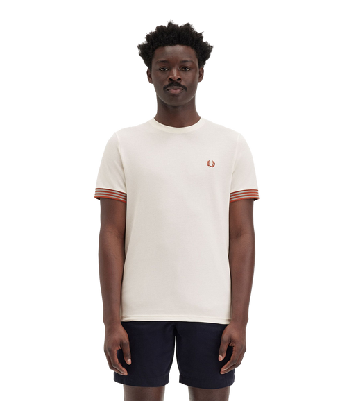 Striped Cuff Tee - Cream