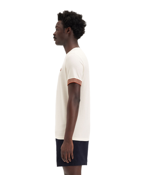 Striped Cuff Tee - Cream