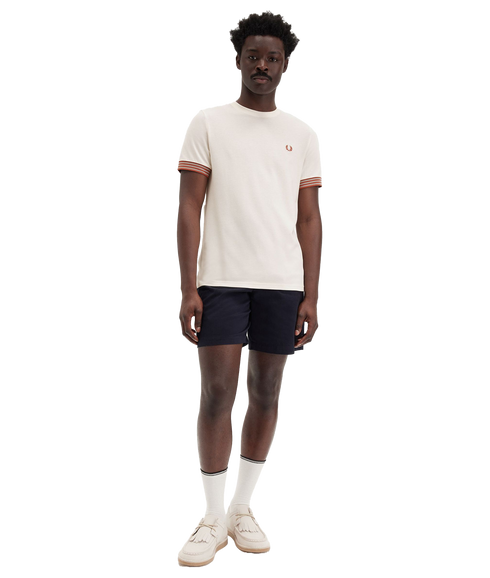 Striped Cuff Tee - Cream