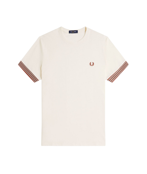 Striped Cuff Tee - Cream