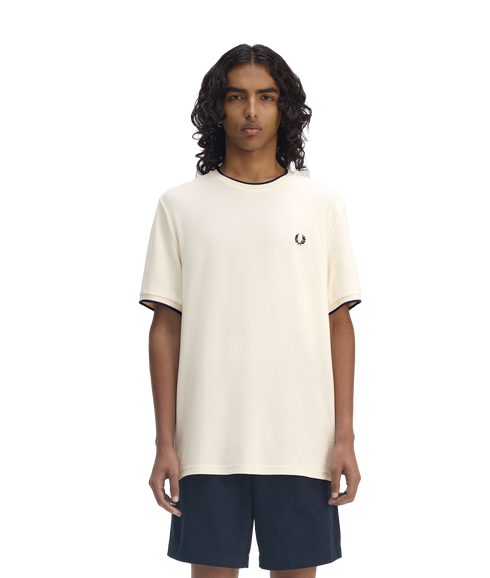 Crepe Pique Tee - Cream