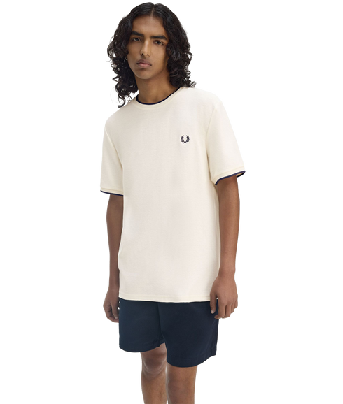 Crepe Pique Tee - Cream