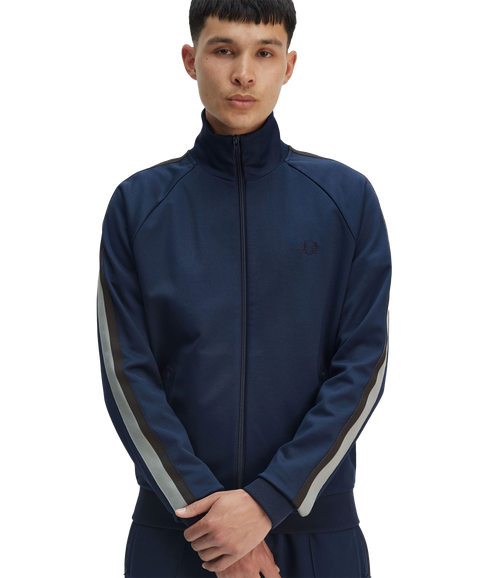 Two Colour Tape Track Jacket - Navy