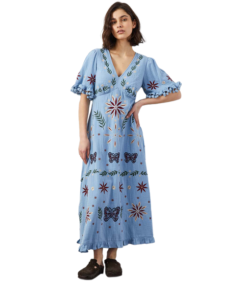 Mererid Dress - Blue