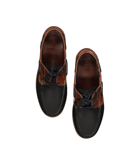 Lymington Boat Shoe - Navy/Brown