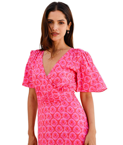 Mimi EcoVero Dress - Pink/Red