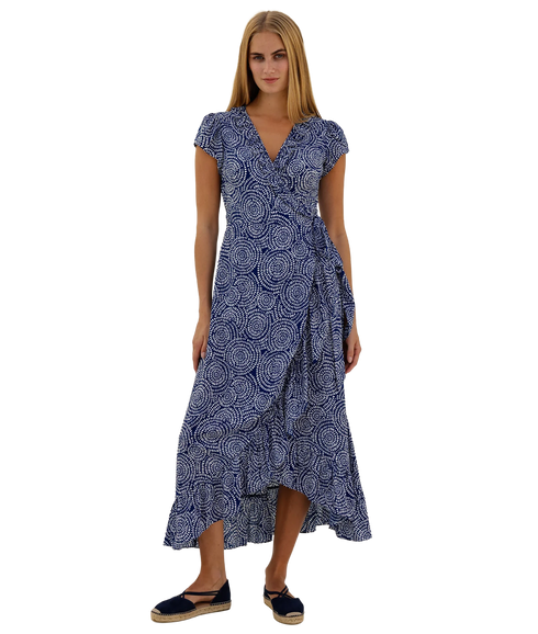Demi EcoVero Wrap Dress - Navy