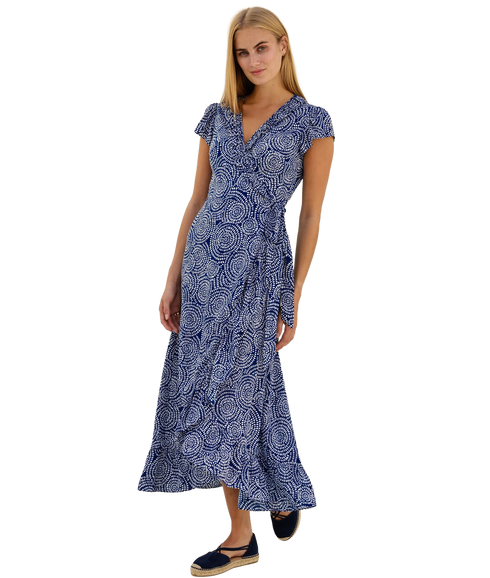 Demi EcoVero Wrap Dress - Navy