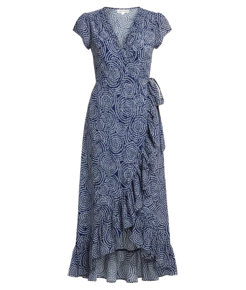 Demi EcoVero Wrap Dress - Navy