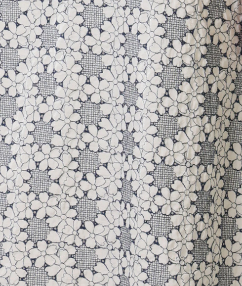 Gatsby Broderie Top - Navy