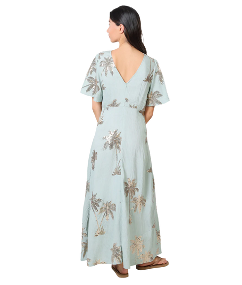 Rene Palm Tree Dress - Blue