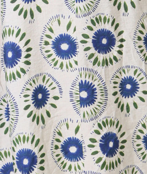Rene Blue Flower Dress - Blue