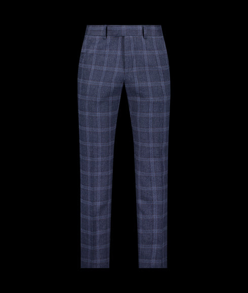 Check Suit Trousers - Navy