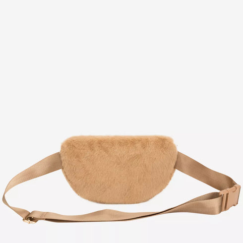 Faux Fur Sling Bag - Tan