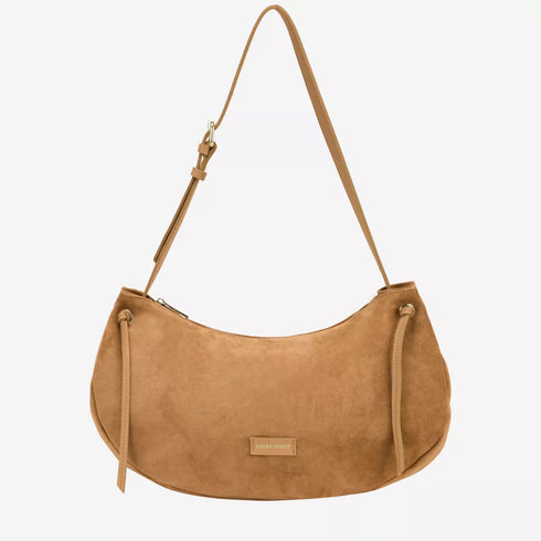 Tassel Slouch Shoulder Bag - Tan