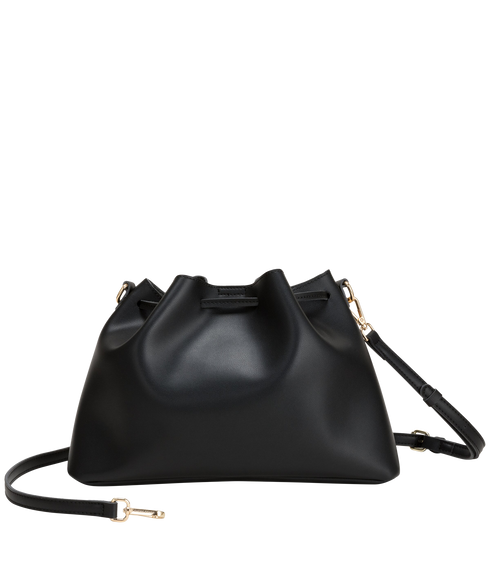 Drawstring Shoulder Cross Body - Black