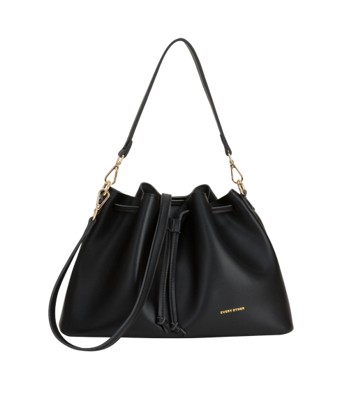 Drawstring Shoulder Cross Body - Black