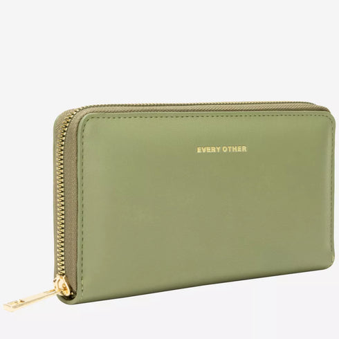 Zip Round Purse - Olive