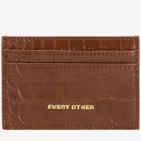 Croc Card Holder - Tan