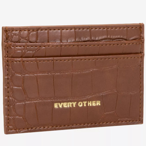 Croc Card Holder - Tan
