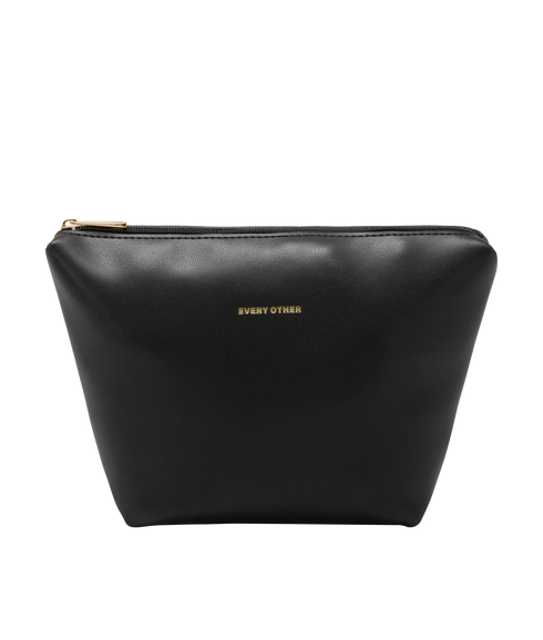 Straw Curved Top Grab Bag - Black