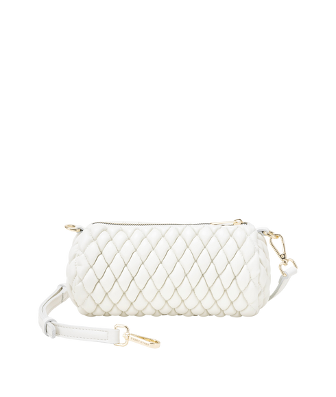 Quilted Barrel Bag - White