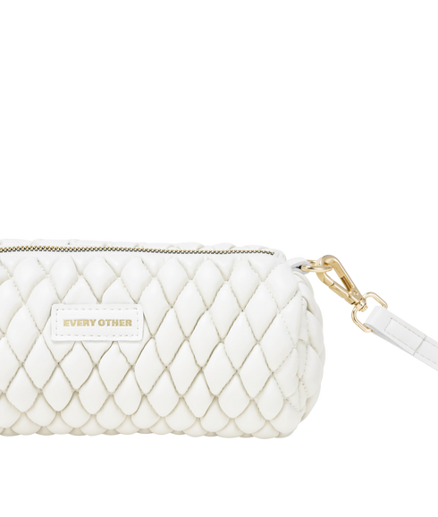 Quilted Barrel Bag - White