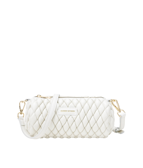 Quilted Barrel Bag - White