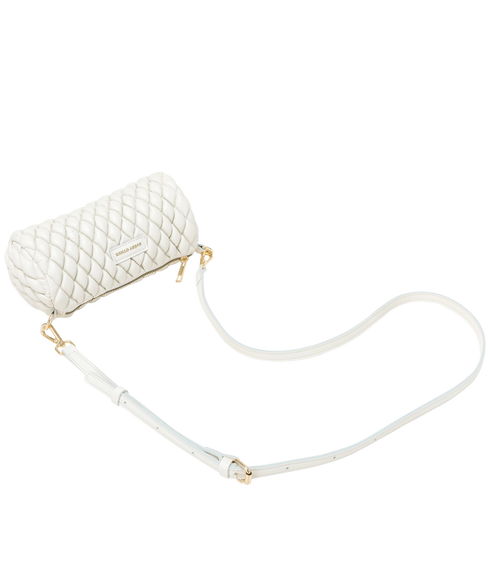 Quilted Barrel Bag - White