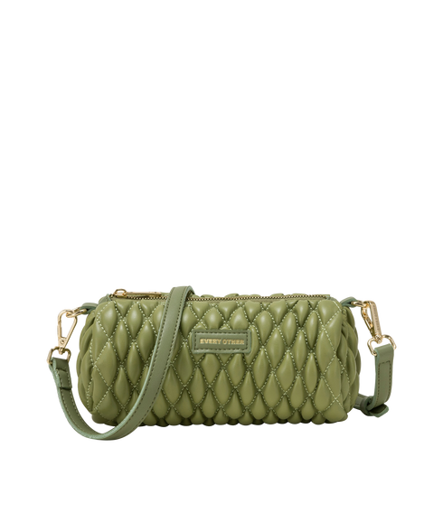 Quilted Barrel Bag - Olive